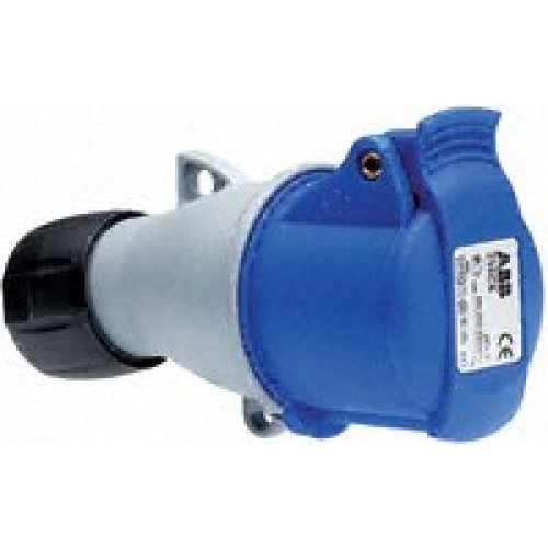 Силовая розетка на кабель с крышкой  ABB 216-C6 2P+PE 16А IP44
