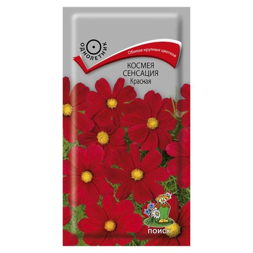 Семена Цветы Космея Сенсация Красная, 0.3 г, Поиск