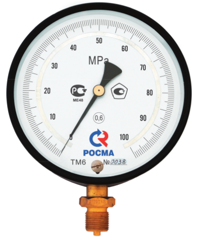 Манометр 100мм.ТМ-510Р 00 (0-40 кгс/см2), М20 х 1,5, латунь, радиальный, 150С, кл.1,5