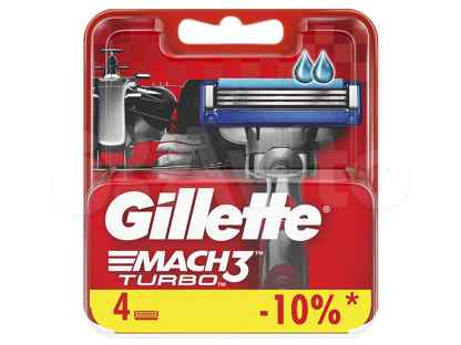 Кассеты сменные Gillette Mach3 TURBO  4 шт пластик