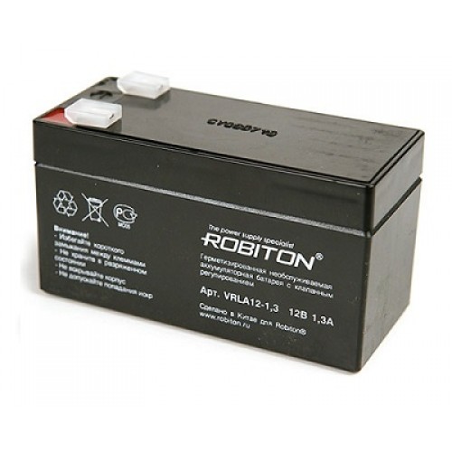 Эл. пит. (Аккумулятор)"ROBITON"VLRA12-1,3 (12V 1,3A)