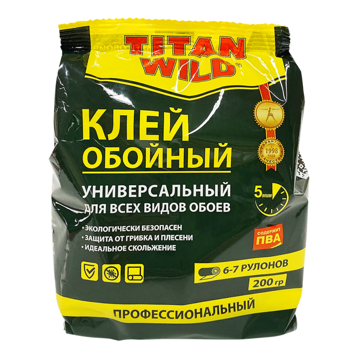 Клей обойный Titan Wild TW-U-200 универсальный, 200 гр, пакет