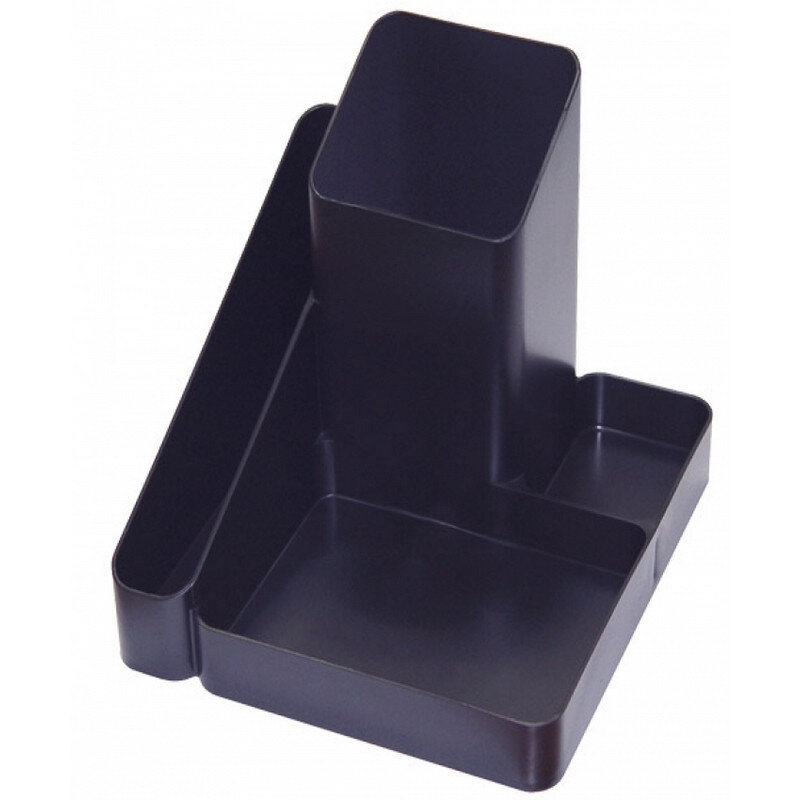 Подставка-органайзер BRAUBERG OFFICE STYLE, 4 отделения, 115х122х111 мм, черная, 238097