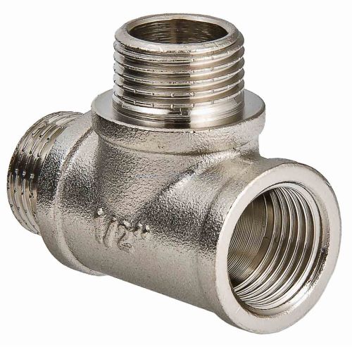Тройник никель  1/2"(15мм) нар.-нар.-вн.