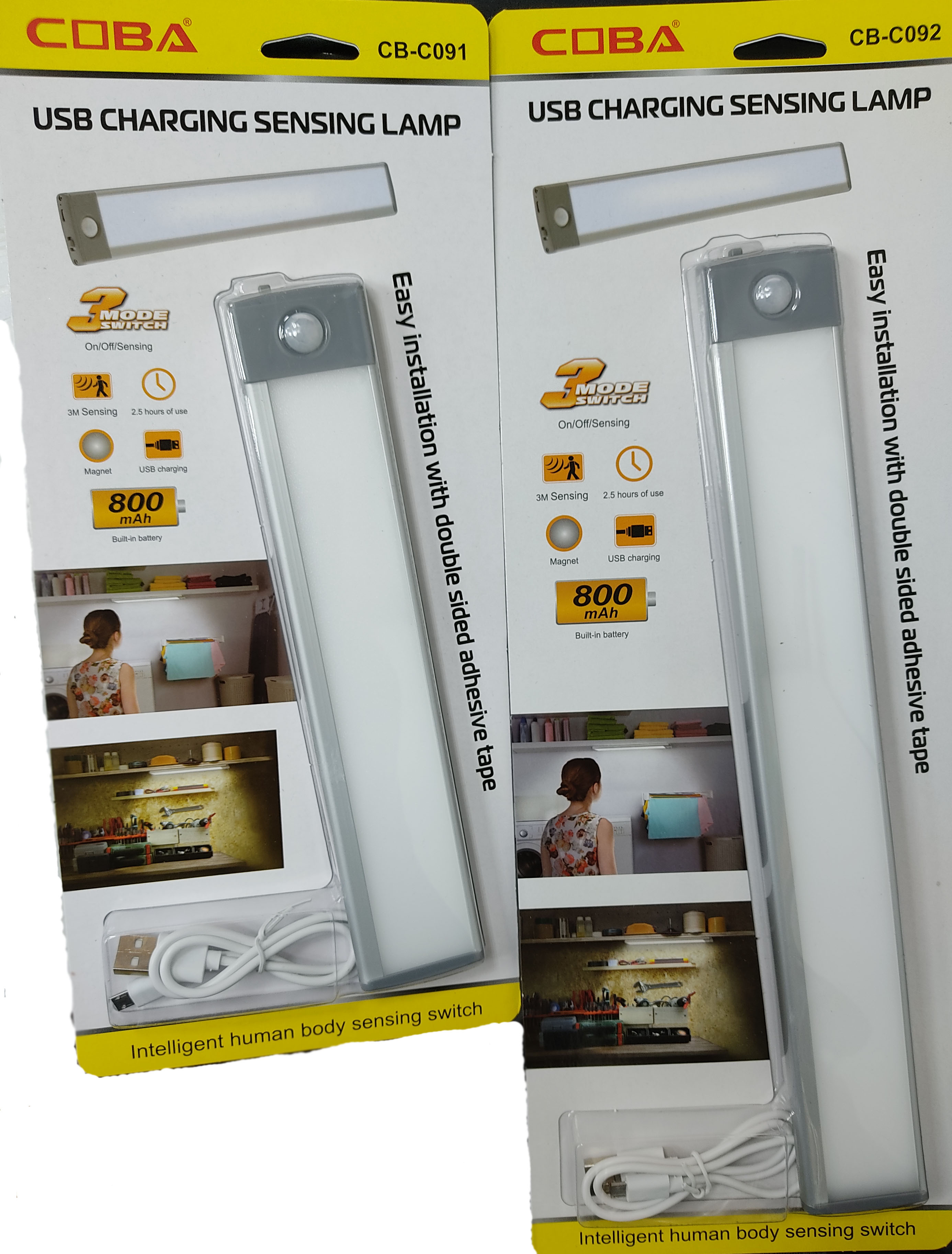 Светильник светодиодный с датчиком движения 33 см, USB-зарядка CB-C092