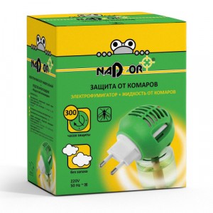 Фумигатор от комаров + жидкость Nadzor  45 ночей