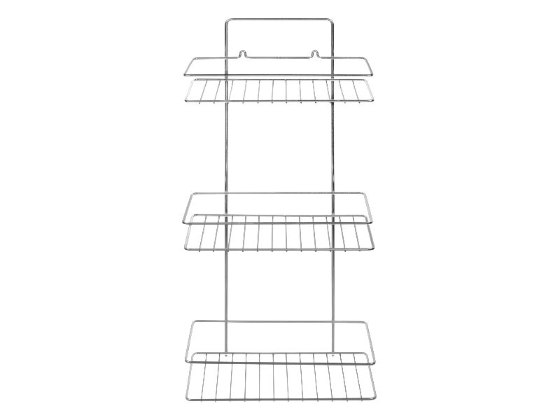 Полка для ванной прямая 3 яруса гальваника цинк, цвет хром