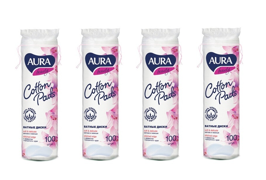 Ватные диски 120 шт., AURA, двусторонние 20704