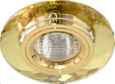 Светильник галогенный точечный встраиваемы MR-16 G5.3 желтый+золото, 8050-2