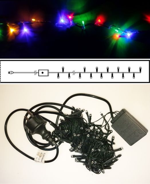 Гирлянда Ecola10м 160 Led RGBW нить 8 режимов зел.провод N4GM10ELC IP44