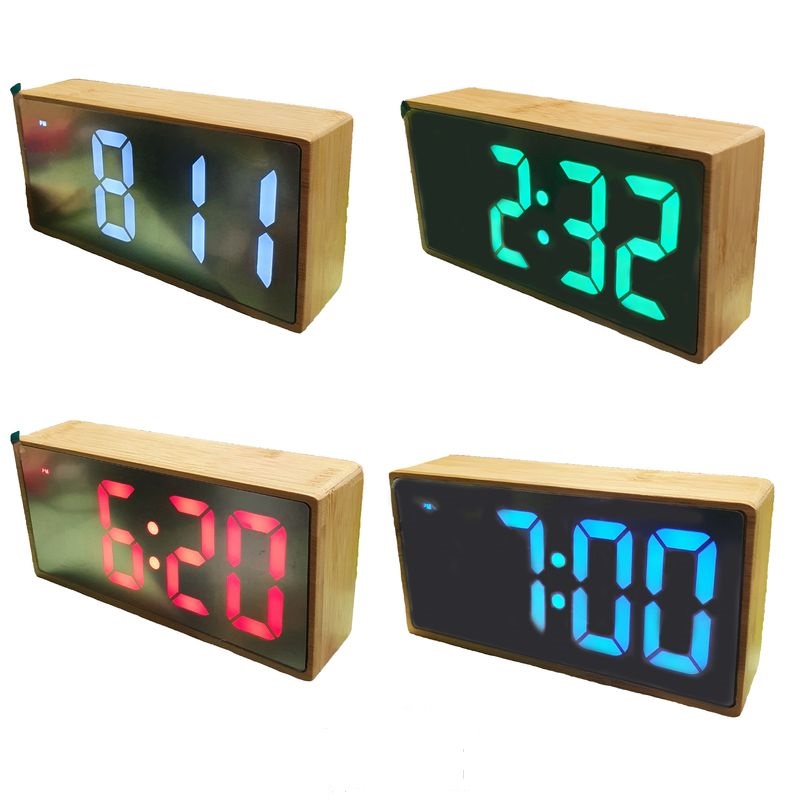 Часы-Будильник Космос DS-6603 коричневый корпус/зеленая LED подсветка