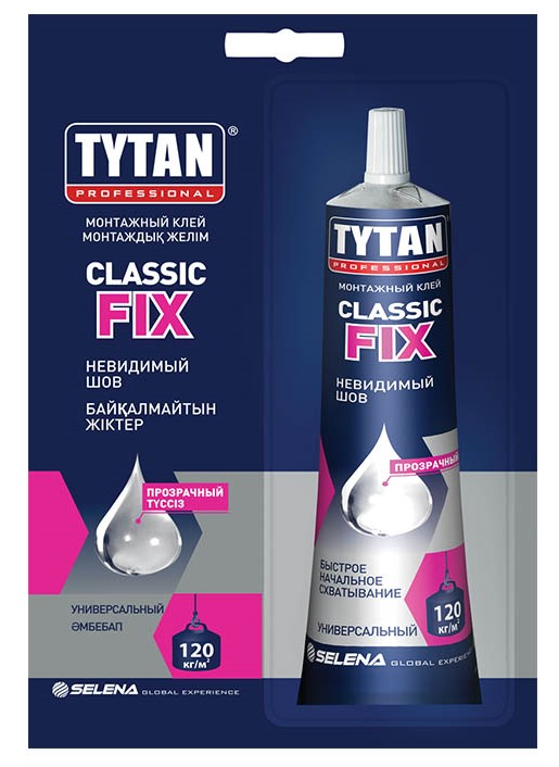 Клей ЖГ TYTAN монтажный суперсильный Classic Fix 100 прозрачный 100мл