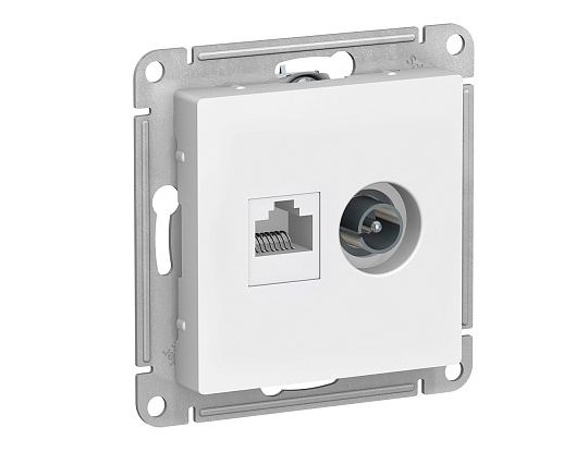 Механизм роз. 2-ая TV + комп RJ45 5e белый AtlasDesign Schneider Electric ATN000189