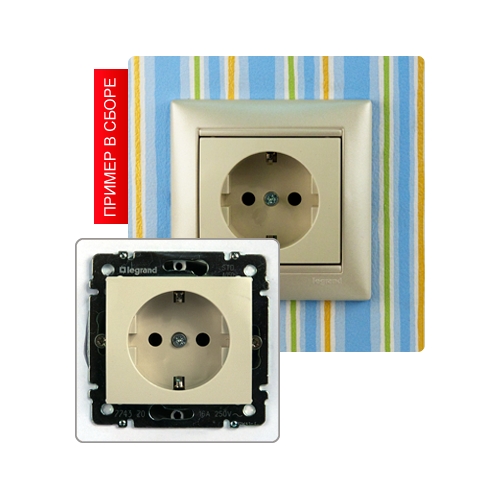 Механизм розетки 1-местн. з/к VALENA слоновая кость Legrand (774320)