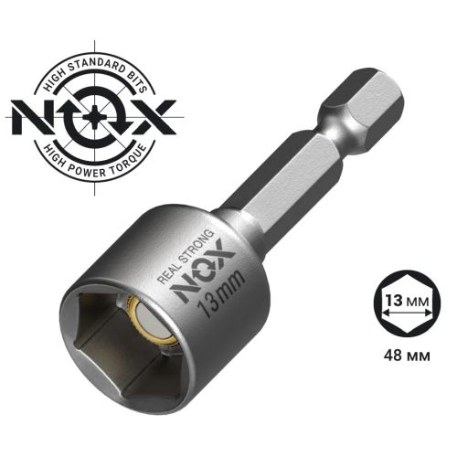 Бита насадка для кровельных саморезов 13 мм, 48 мм NOX NUT SETTER 551320