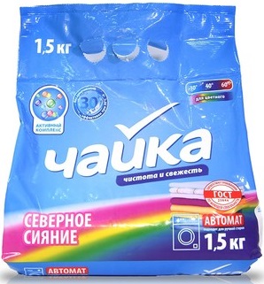 Средство для стирки порошок ЧАЙКА Северное сияние 1,5кг