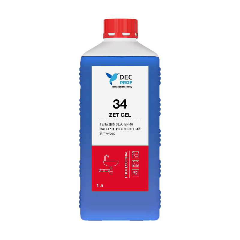 Средство для чистки труб DEC PROF 34 ZET GEL 1л