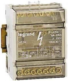 Кросс-модуль 4х 7 шины на DIN-рейку в корпусе 3L+PEN 4х7 100А Legrand (04884)