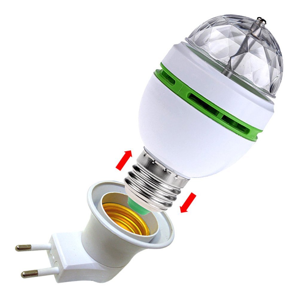 Светодиодный светильник-проектор  "Диско-лампа" Е-27 с сетевым переходником 