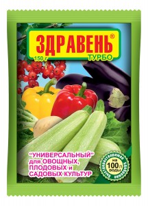 Удобрение Здравень турбо для овощных, плодовых и садовых растений 150г