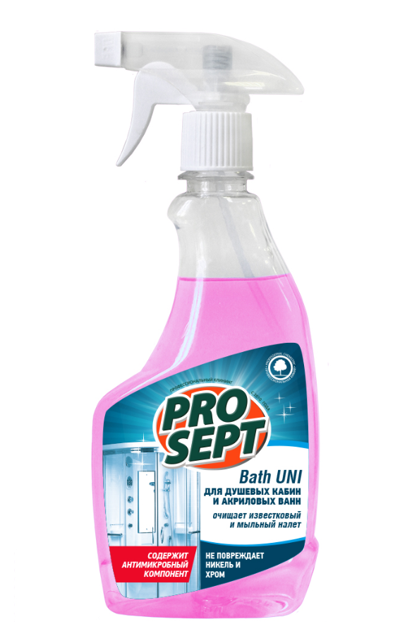Средство Prospet чистящее Bath Uni для чистки сантехники - душевых кабин и акриловых ванн 0,5л