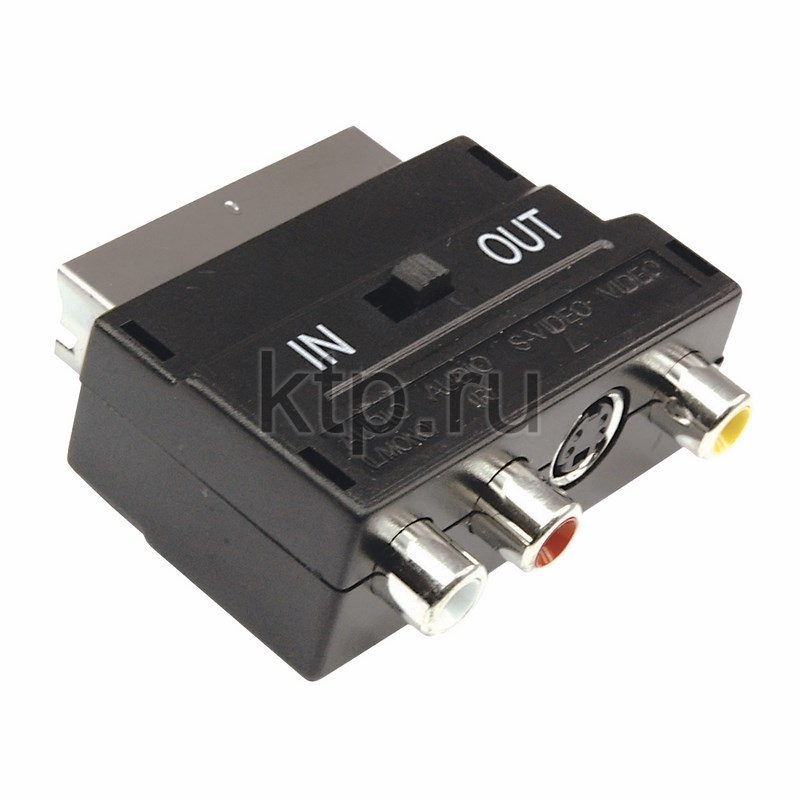 Адаптер Scart plug-(SVHS Jack+3RCA Jack) с переключателем
