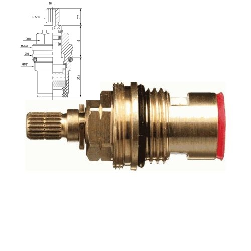 Кран-букса керамика 1/2" 15 шлиц с резьбой под махов.