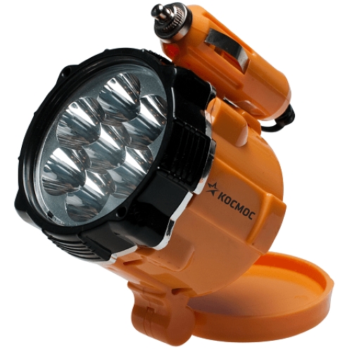 Фонарь 6001LED, 7LED, переноска 3 метра, клипса магнит, питание от 12V Космос 