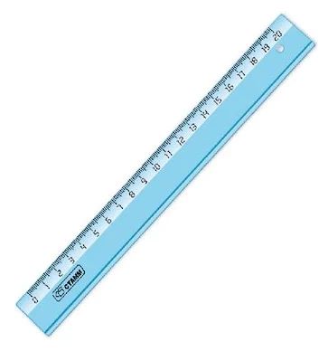 Линейка пластмассовая прозрачная 20 см Cristal СТАММ ЛН1100