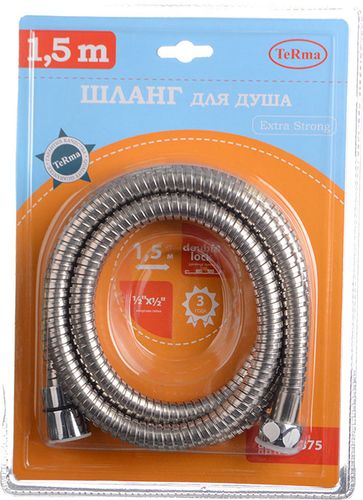 Шланг для душа металл 1,5м имп./имп. TeRma Extra strong, блистер 20375