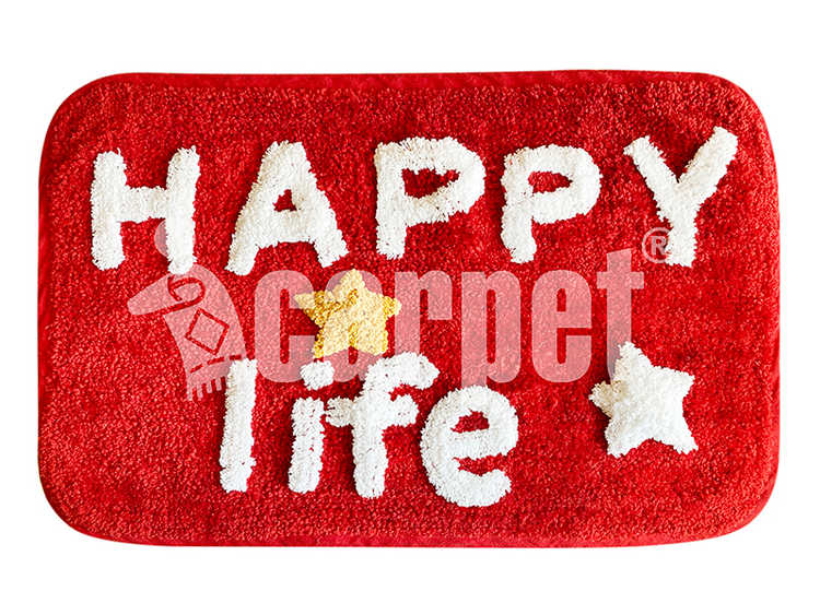 Коврик напольный хлопковый 40*60 HAPPY LIFE Красный