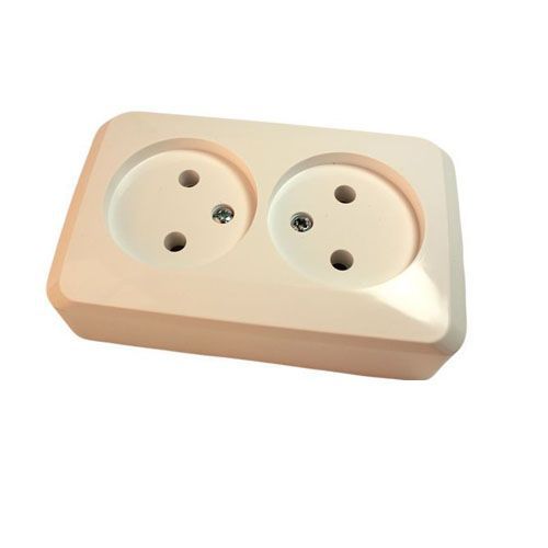 Розетка 2-местн. OУ Этюд РA 16-005К кремовый Schneider Electric
