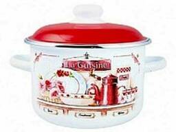 Кастрюля эмаль с ободком 3,0л La Cuisine