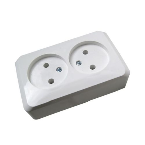 Розетка 2-местн. OУ Этюд РA 16-005В белый Schneider Electric