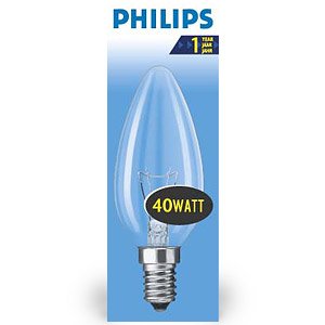 Лампа накаливания Stan B35 CL 60W E14 230V свеча прозрачная PHILIPS