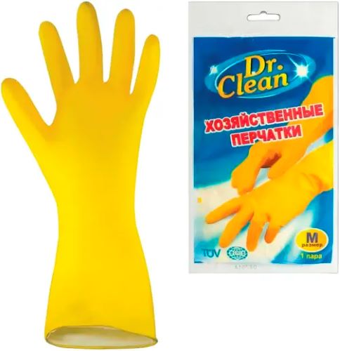 Перчатки хозяйственные латексные Dr.Clean размер XL (очень большой) 
