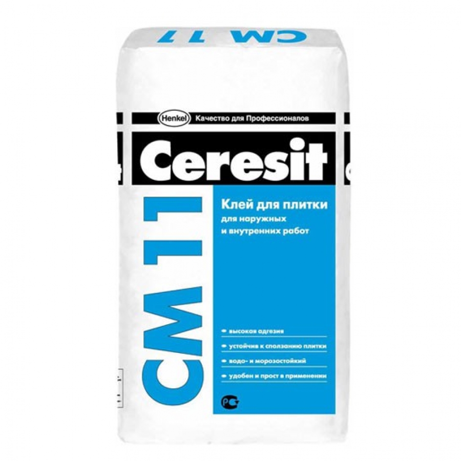 Клей плиточный Ceresit CM11плюс для внутренних и наружных работ 5кг