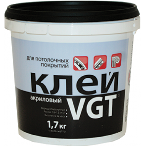 Клей ЖГ VGT акриловый для потолочных плит и плинтусов 1,7кг (банка) 
