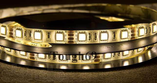 Лента  светодиодная SMD 5050 12V 14,4Вт/1м (60 LED/1м) теплая белая IP20