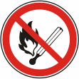 Самоклеющиеся знаки  "Запрещается пользоваться открытым огнем и курить"