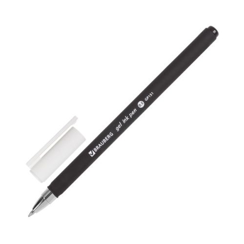 Ручка гелевая чёрная 0,35mm BRAUBERG "Matt Gel" soft-touch 142944