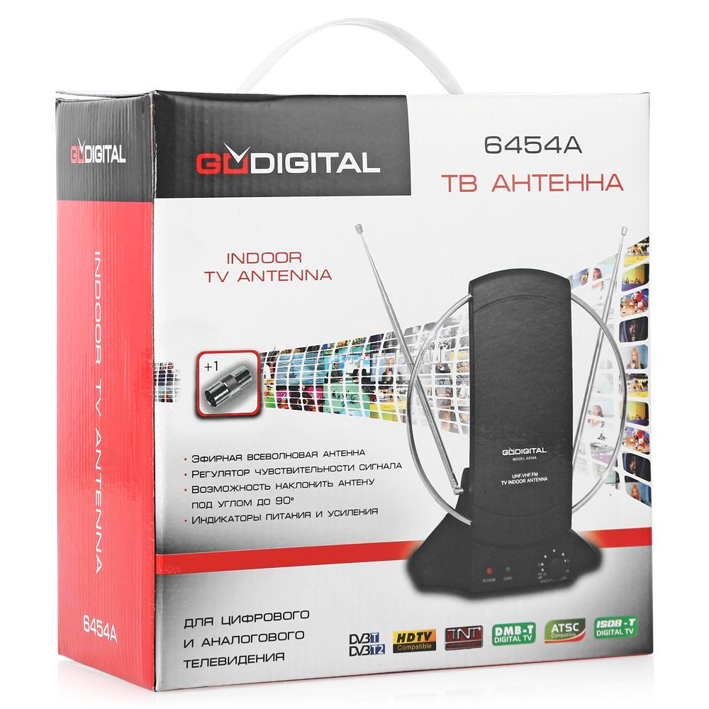 Антенна TV комнатная активная GO DIGITAL 6454A DVB-T/T2