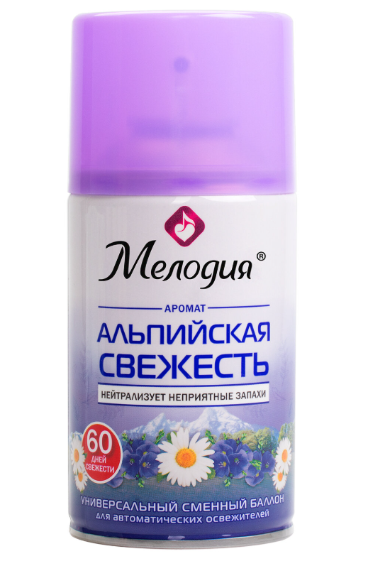 Освежитель воздуха (запасной блок) МЕЛОДИЯ Альпийская свежесть 250 мл 605228