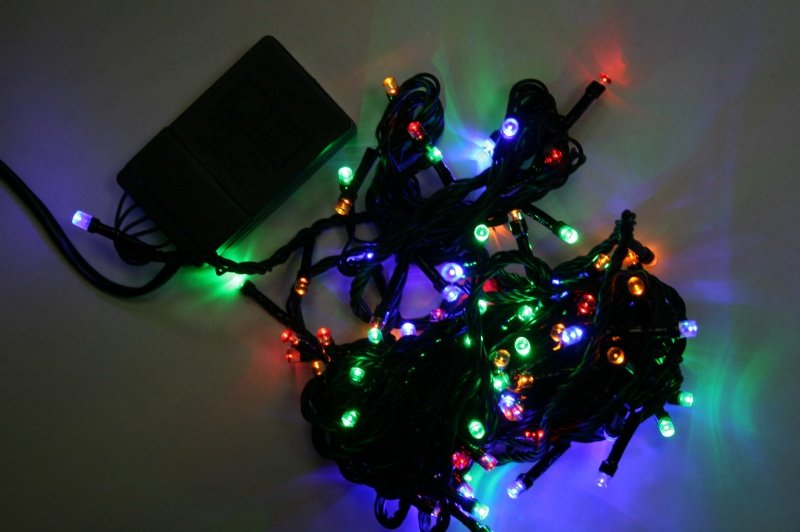 Гирлянда светодиодная 100 LED multicolor, 7м (с контроллером)