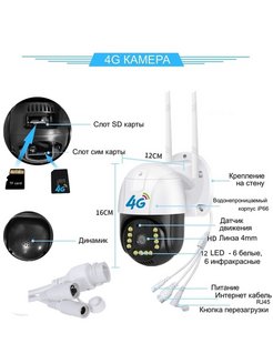Камера видеонаблюдения уличная WiFi Smart Camera C15X-H-4G