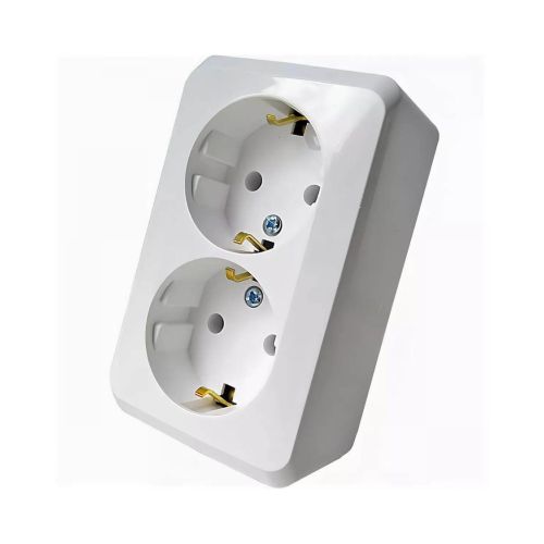 Розетка 2-местн. ОУ з/к с защитной шторкой Этюд РA 16-008В белый Schneider Electric