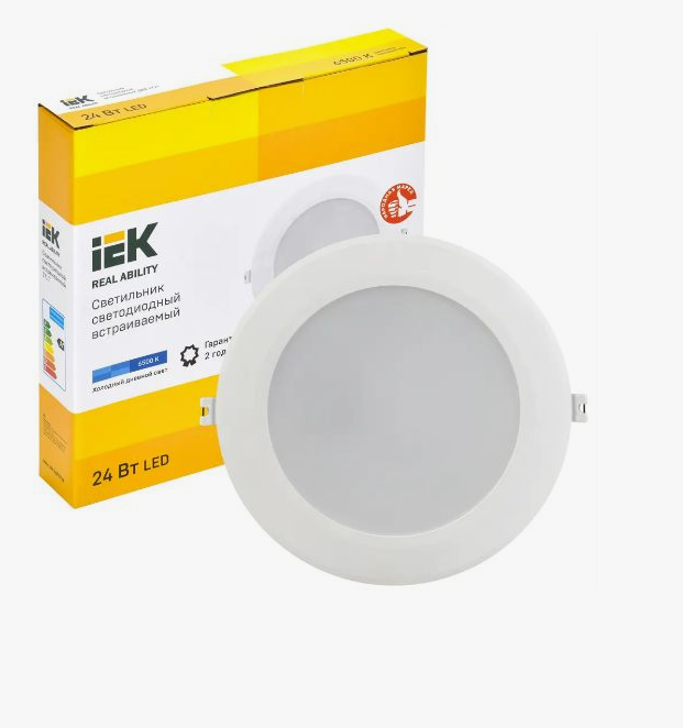 Свет. светод. встраиваемый LED ДВО 1717 белый круг 24Вт 4000K IP40 IEK