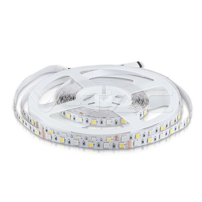 Лента  светод. SMD 5050 12V 10,8 Вт/1м RGB+WW(60 LED/1м) IP20  V-TAC  SKU-2553 (уп.5м)