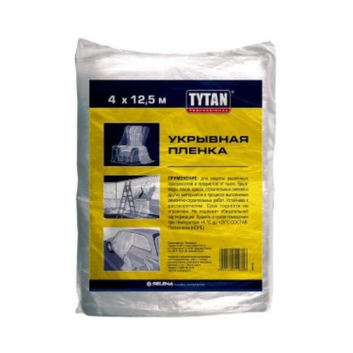 Пленка полиэтиленовая укрывная 4х12,5 м 50 м 7 мкм, TYTAN
