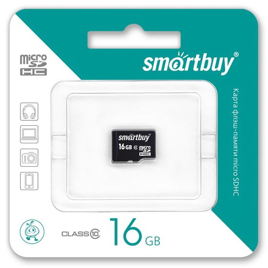 Карта памяти  SmartBuy Micro SDHC 16 Gb Class 10 без адаптера